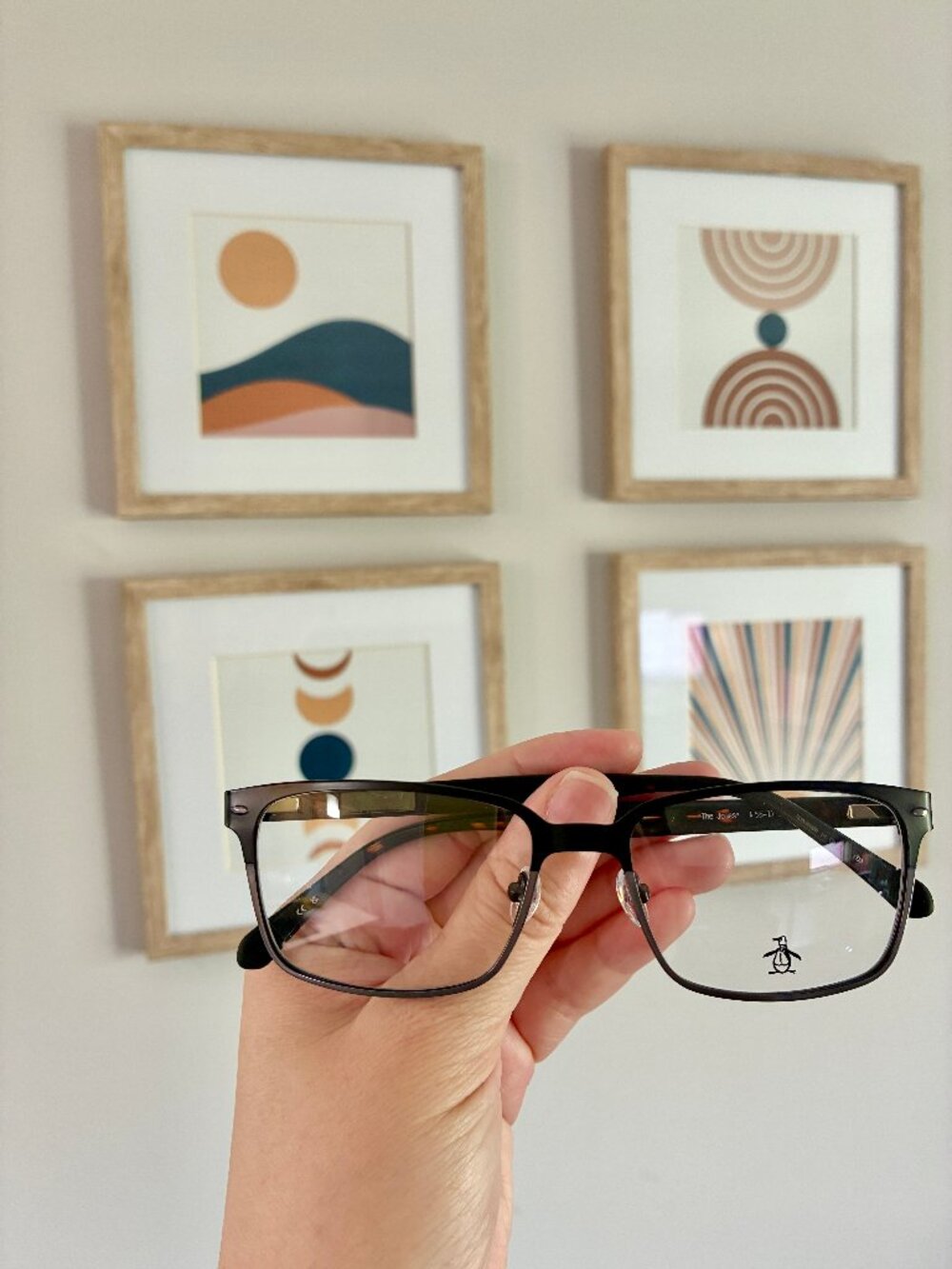 Penguin Eyeglasses Frames The James BK Black Brown Square Full Rim 55-17-145